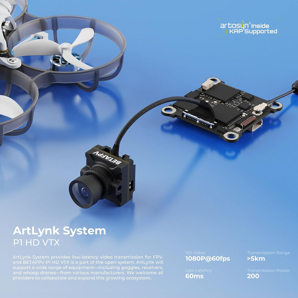 BETAFPV Meteor75 Pro P1 1S Whoop sin escobillas con 1080P HD VTX para cine