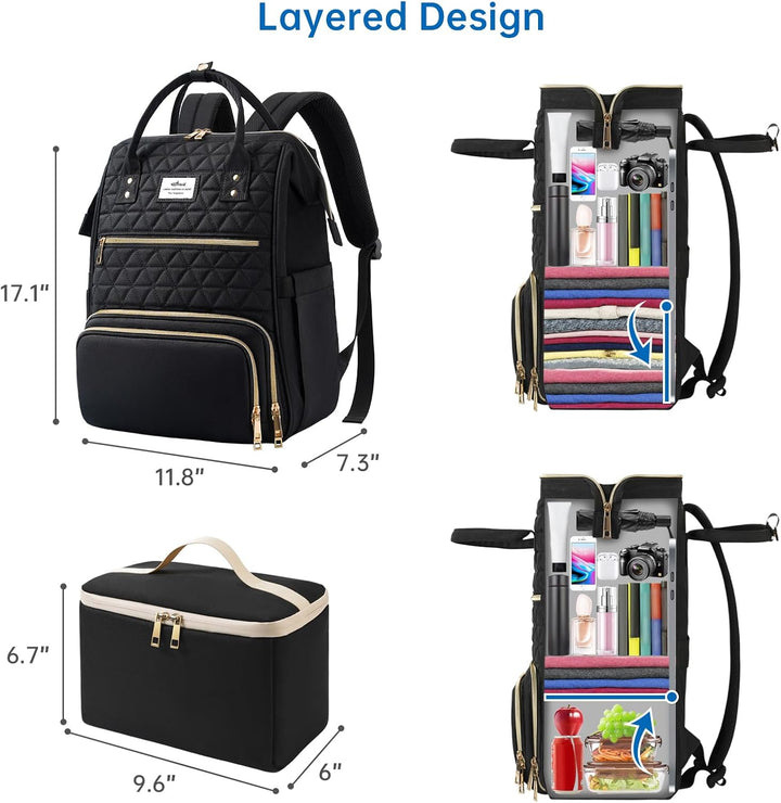 ETRONIK Mochila de almuerzo para mujer, mochila para laptop de 15.6...
