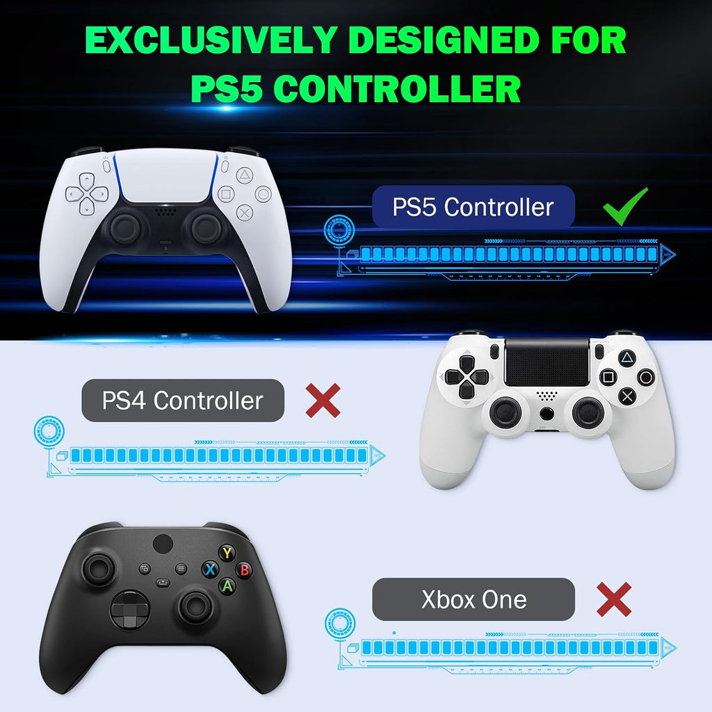 Teclado MoKo para controlador PS5 con retroiluminación verde