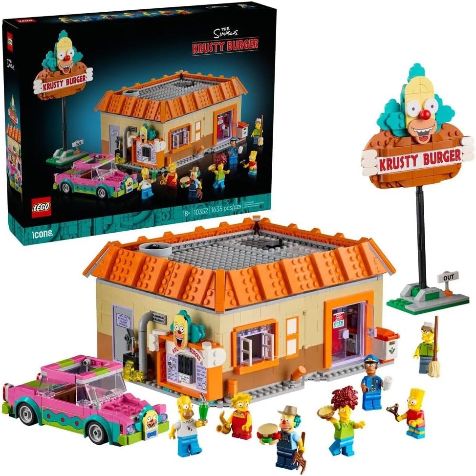 LEGO Icons Los Simpsons: Krusty Burger, Kit de Construcción para De...
