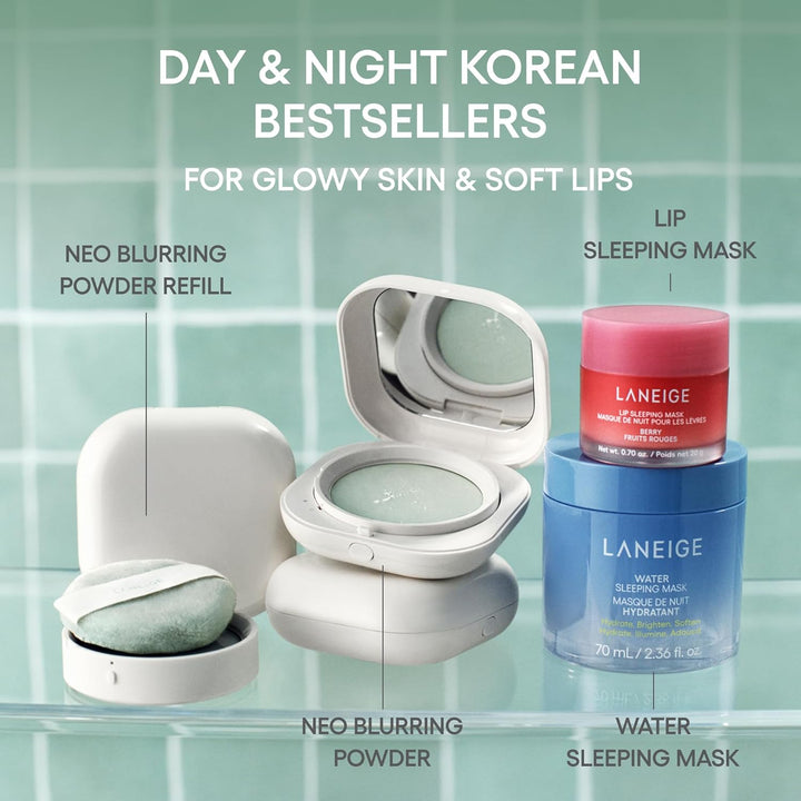 LANEIGE Neo Difuminador Polvo: Compacto de Control de Aceite Corean...
