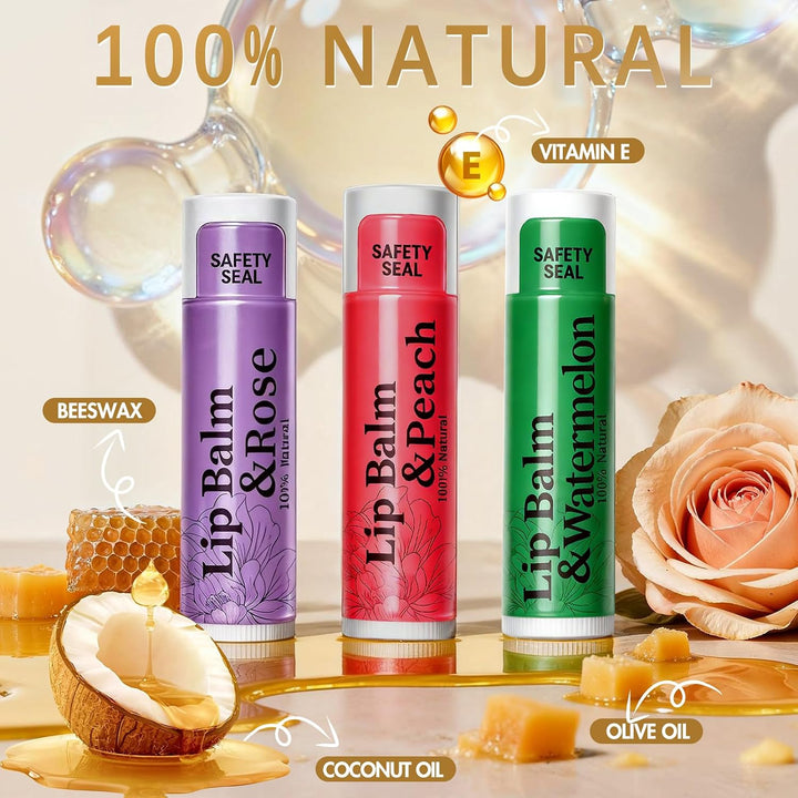 RBUGR 250 Piezas Bálsamo Labial a Granel, 12 Bálsamos Labiales Natu...