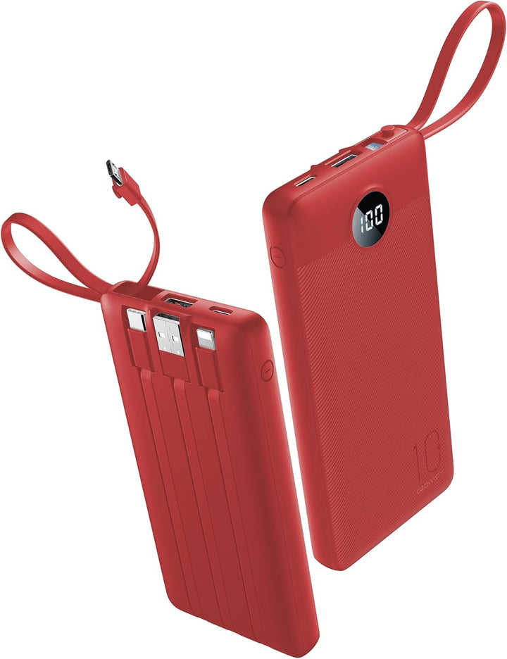 Coowisty Cargador portátil con cables incorporados, banco de energí...