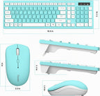 RECCAZR Combo de teclado y mouse inalámbricos, teclado de tamaño