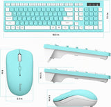 RECCAZR Combo de teclado y mouse inalámbricos, teclado de tamaño co...