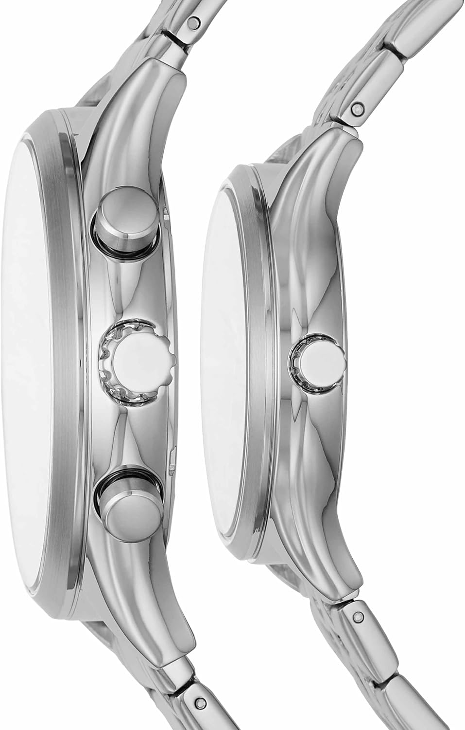 Conjunto de regalo de relojes multifunción de acero inoxidable de tamaño mediano Fenmore para él y para ella