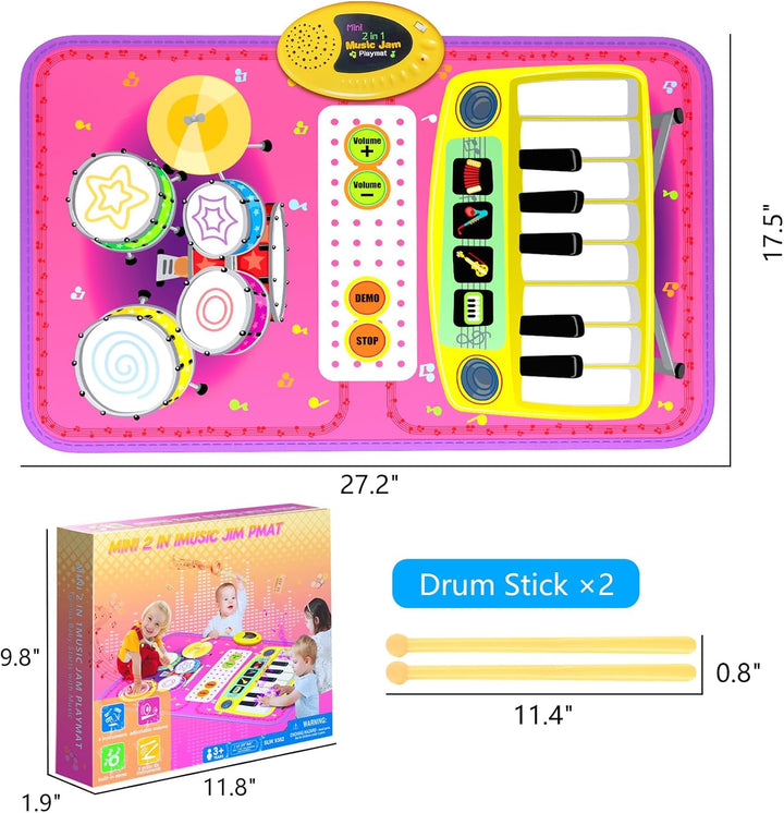 Juguetes de Alfombra Musical 2 en 1 para niños de 1, 2, 3, 4, 5 año...