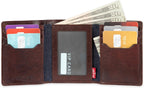 Levi's Billetera triple de cuero de puntada pesada para hombre, marrón, talla única