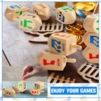 Libima 100 Dreidels de madera natural de Hanukkah Dreidels para decoración de fiestas de Hanukkah, proyectos, manualidades, suministros de fiesta familiar (2.7 pulgadas)