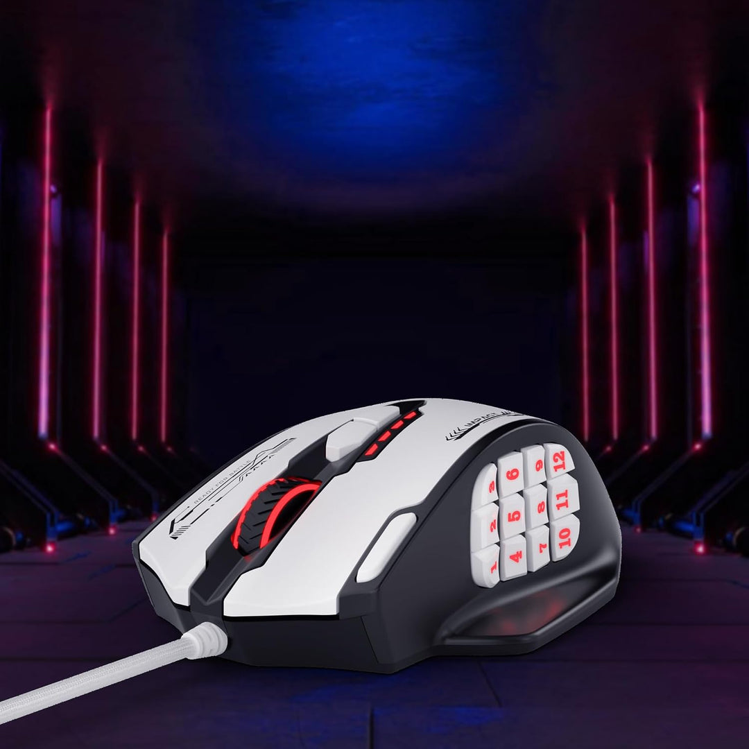 Redragon M908 Impact RGB MMO Mouse para juegos, ratón ergonómico co...