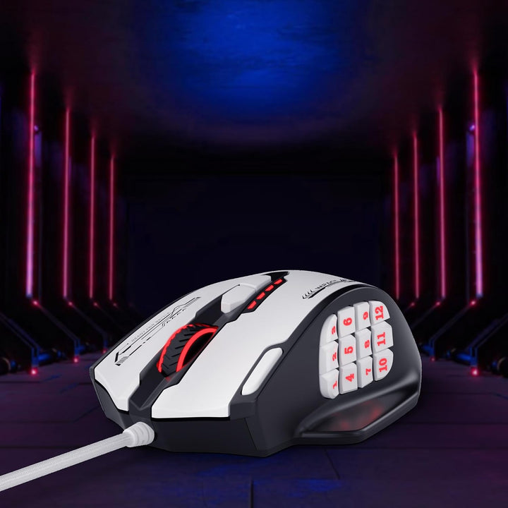 Redragon M908 Impact RGB MMO Mouse para juegos, ratón ergonómico co...