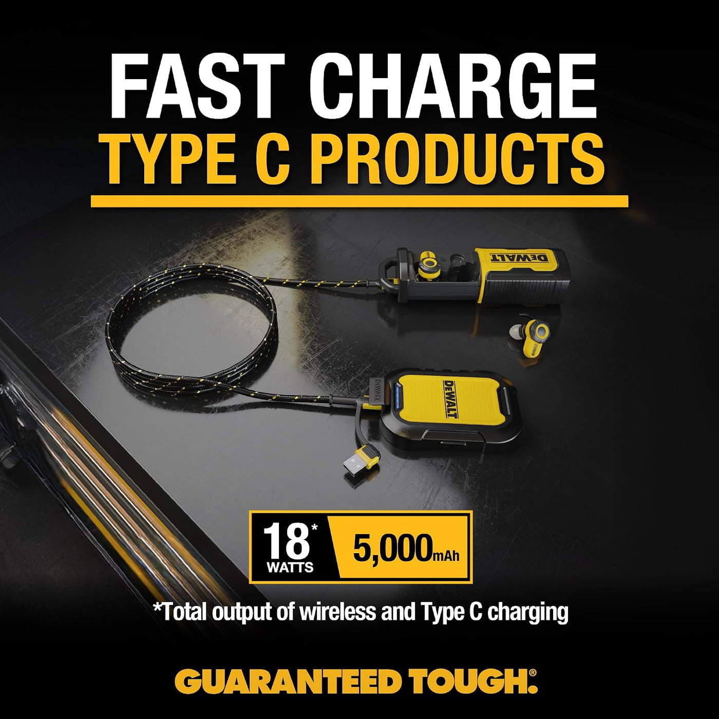 DEWALT Banco de energía magnético de servicio pesado de 5,000mAh, c...