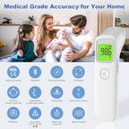Uright - Termómetro inalámbrico para frente, termómetro digital sin contacto para adultos, bebés y niños