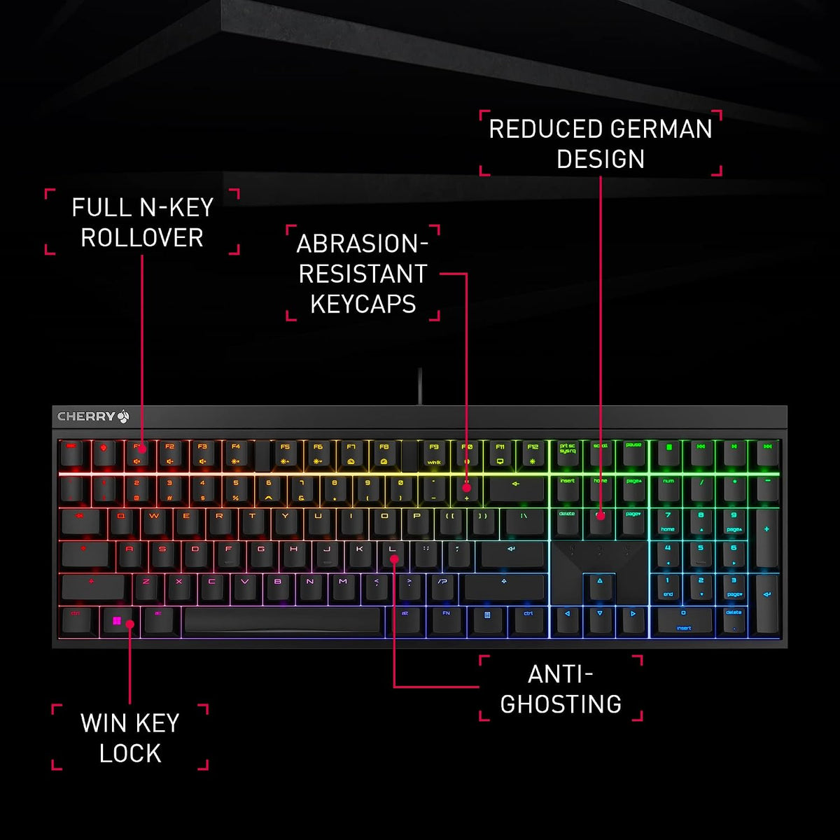 CHERRY XTRFY MX 2.0S, teclado mecánico con cable para juegos con il...
