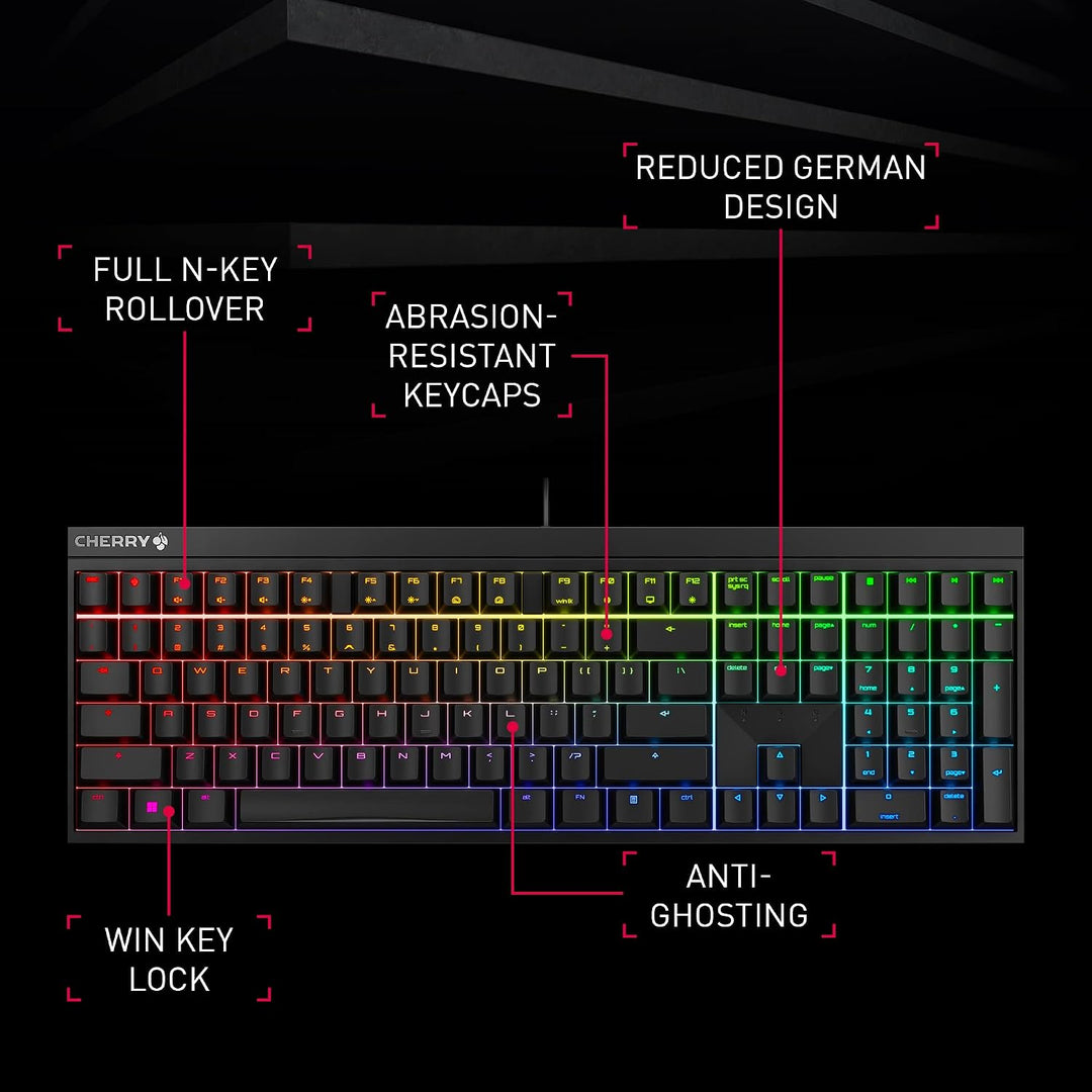 CHERRY XTRFY MX 2.0S, teclado mecánico con cable para juegos con il...