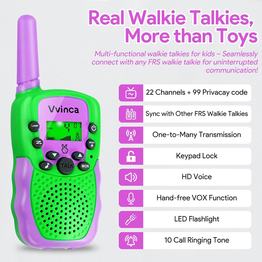 Vvinca Walkie Talkies para niños recargables, juguetes con temática...