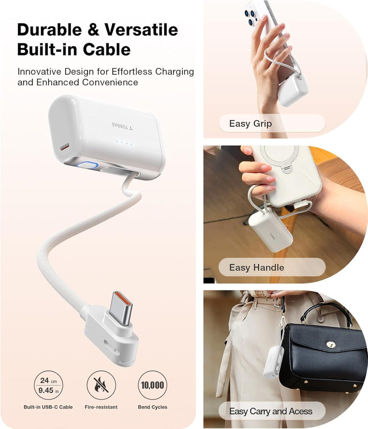 TORRAS Cargador portátil para iPhone 16, banco de energía de 5000mA...