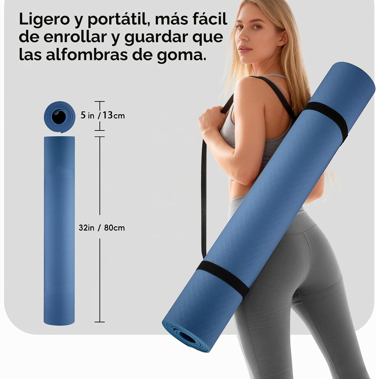 Tapete de yoga extra ancho de 72 x 32 pulgadas, tapete de ejercicio antideslizante de TPE para entrenamiento en casa, tapete de yoga grande de alta densidad de 0.236 pulgadas para hombres y