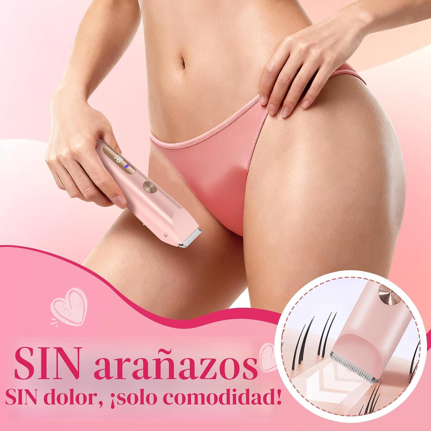 Recortadora de bikini para mujeres 2 en 1, depiladoras de alta pote...