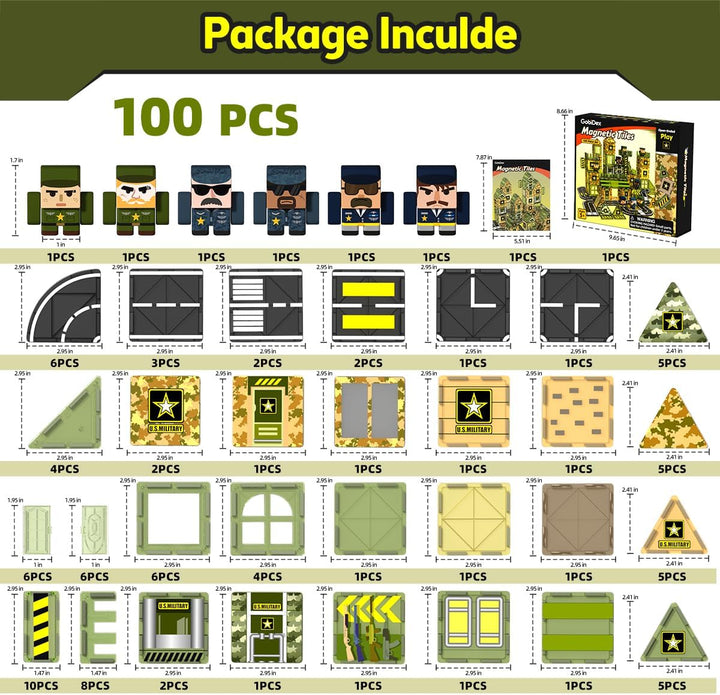 GobiDex 100 piezas de azulejos magnéticos, juguetes de carretera y...