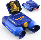 Binoculares para niños con cámara, visión nocturna digital, azul