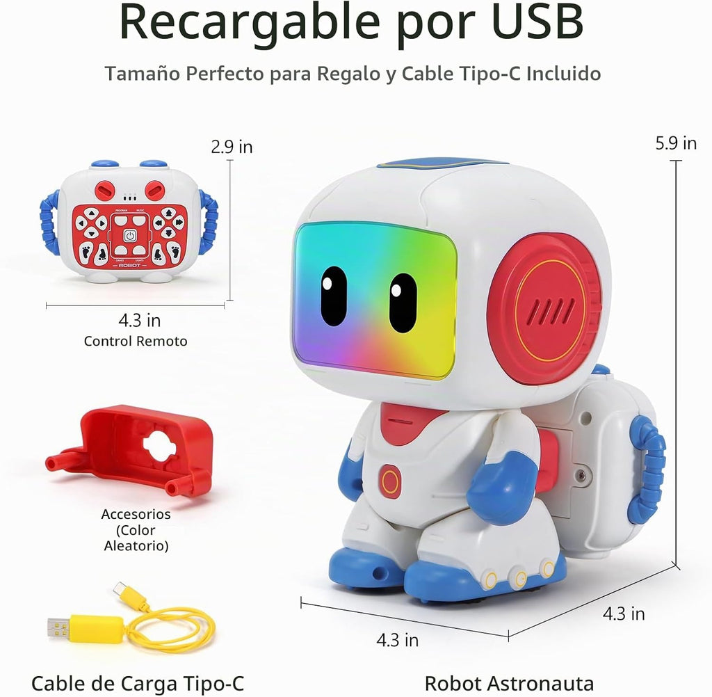GILOBABY Robot de juguete programable RC para niños de 3 a 5 años, astronauta STEM recargable