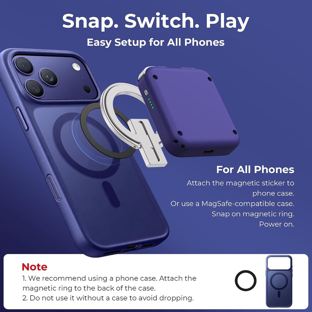 abxylute M4 - Controlador móvil para juegos a presión para Android y iPhone, Switch 1 y 2, controlador Bluetooth portátil, soporte retro de bolsillo para teléfono Arcade, doble joystick Turbo Pro