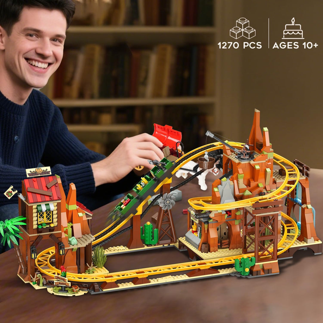 Juego de construcción de montaña rusa occidental juguete