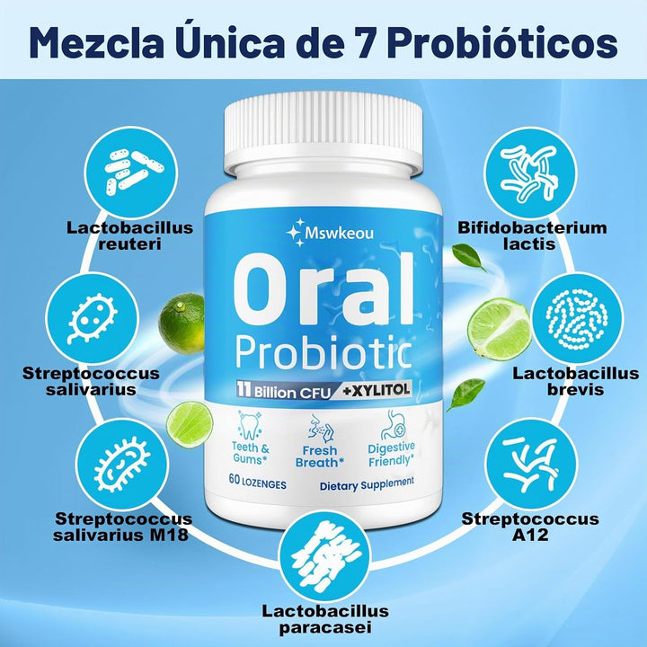 Probióticos orales para el mal aliento bucal para adultos 11 mil mi...
