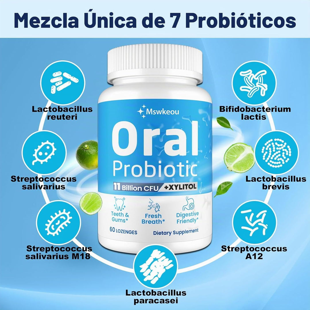 Probióticos orales para el mal aliento bucal para adultos 11 mil mi...
