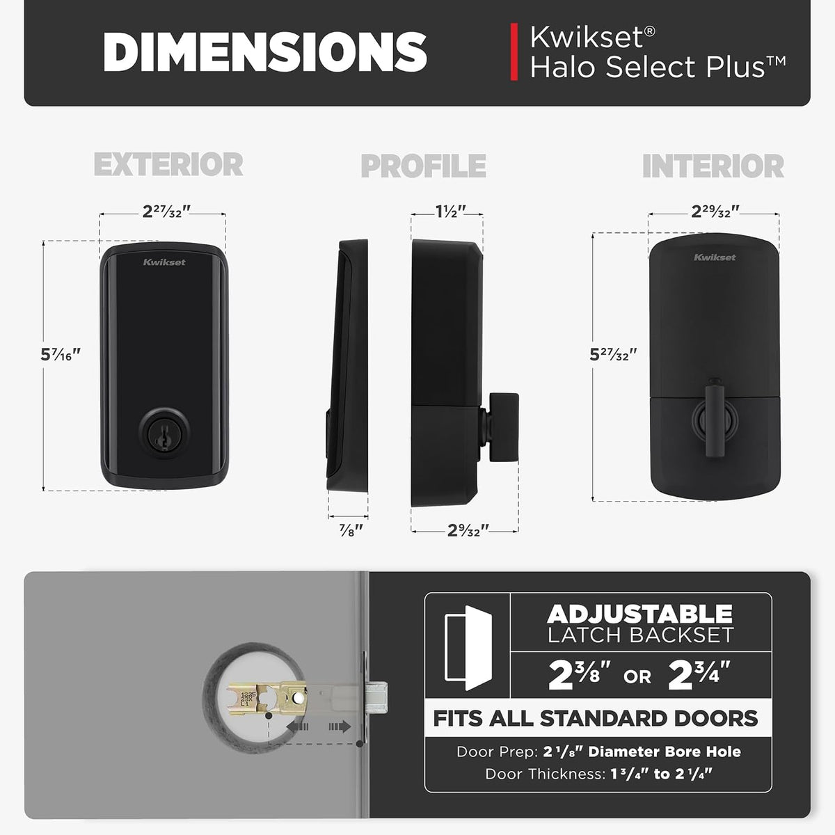 Kwikset Halo Select Plus Wi-Fi y Matter habilitado, bloqueo inteligente con