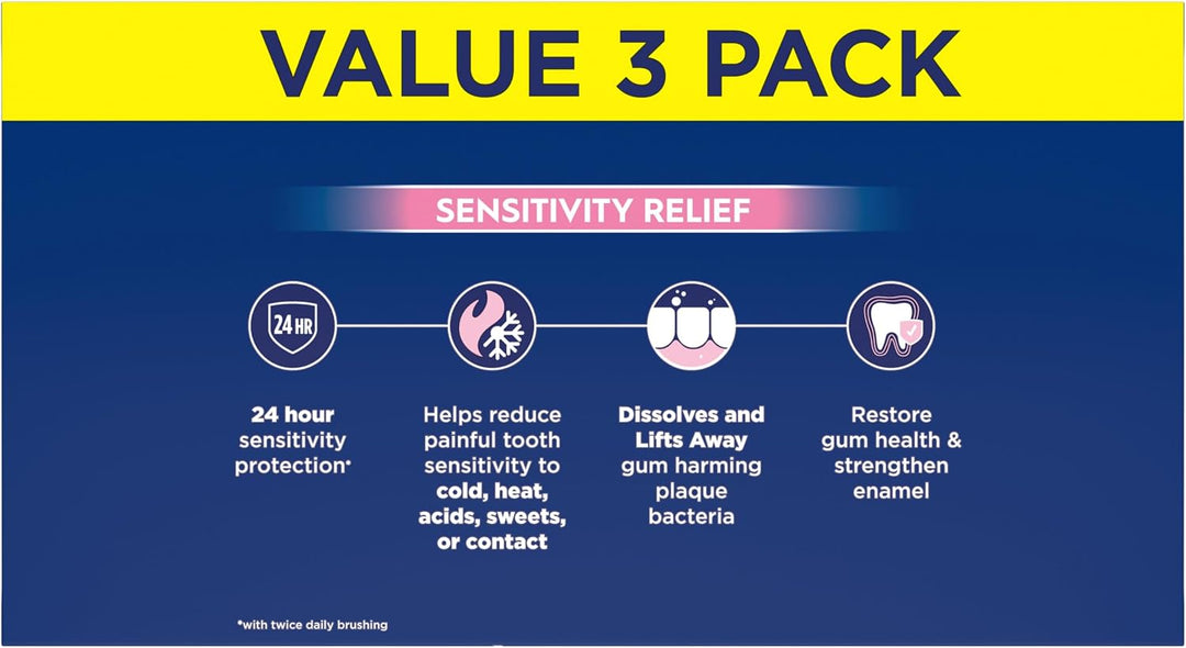 Crest Sensitivity - Pasta de dientes de 4.8 onzas (paquete de 3), a...