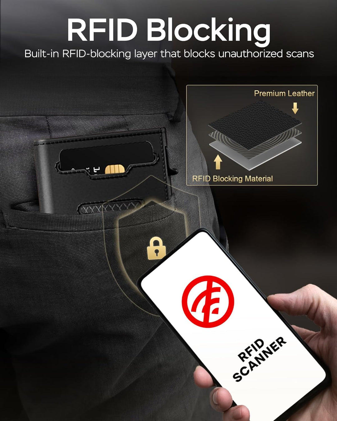 Vast Scenery Cartera RFID para hombre compatible con AirTag, carter...