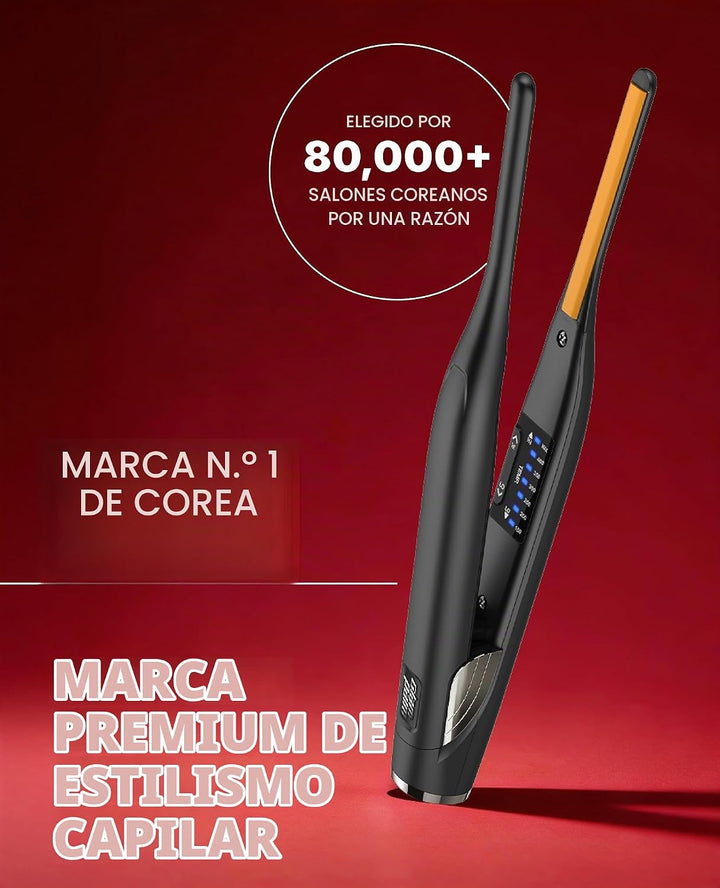 GLAMPALM Stiletto Alisador de Cabello 0.3" Plancha plana de cer...