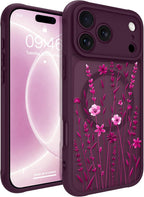 OOK Funda para iPhone 18 Pro de 6.3 pulgadas con flores florales color