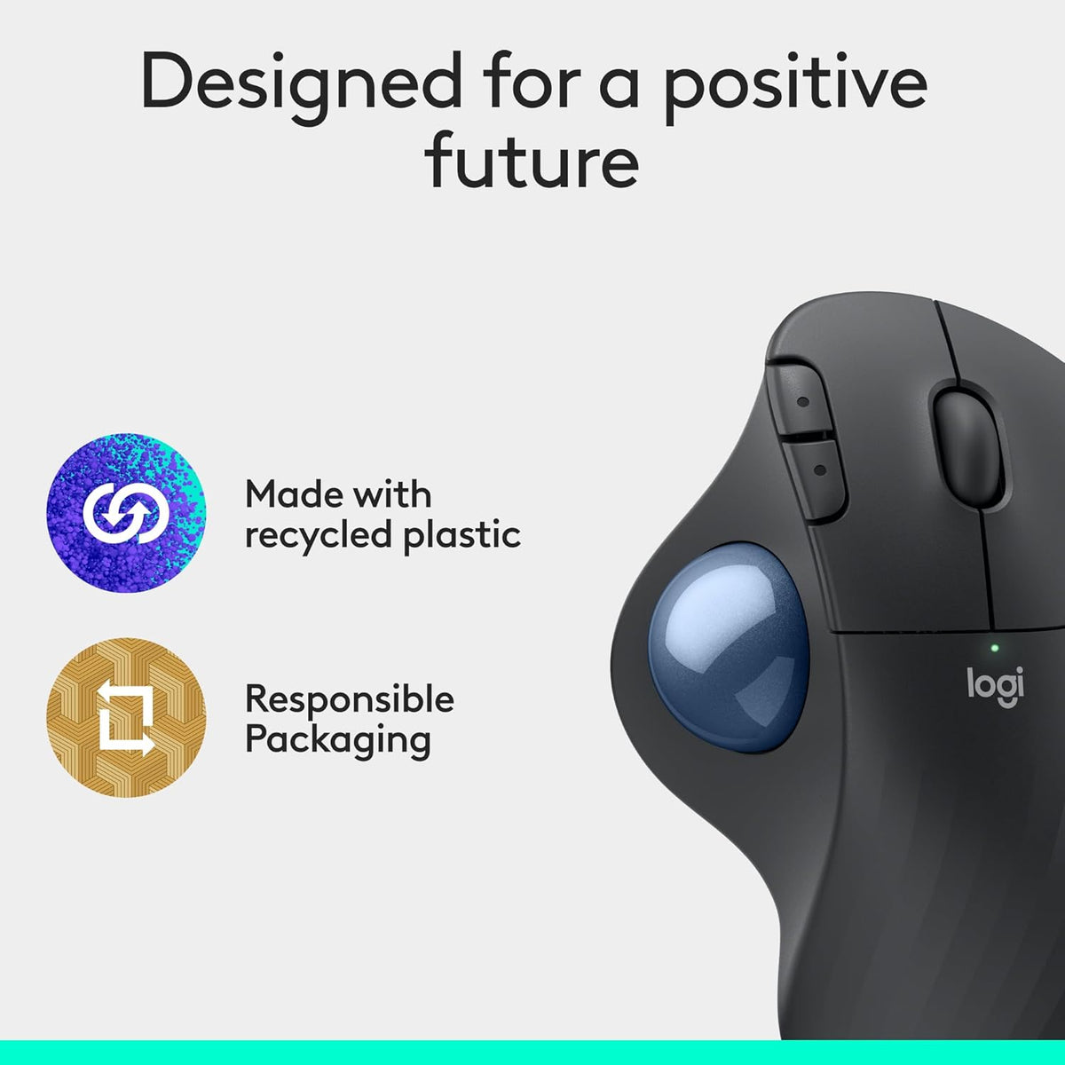 Logitech Ergo M575S Ratón inalámbrico de Trackball, mouse ergonómic...