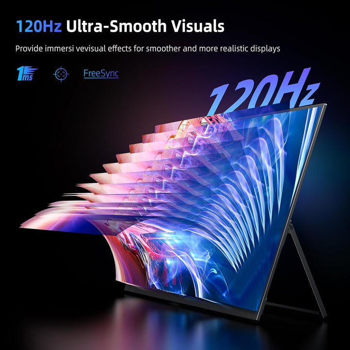 EVICIV Monitor portátil 18.5" 120Hz, 125% sRGB FreeSync 1ms Monitor...