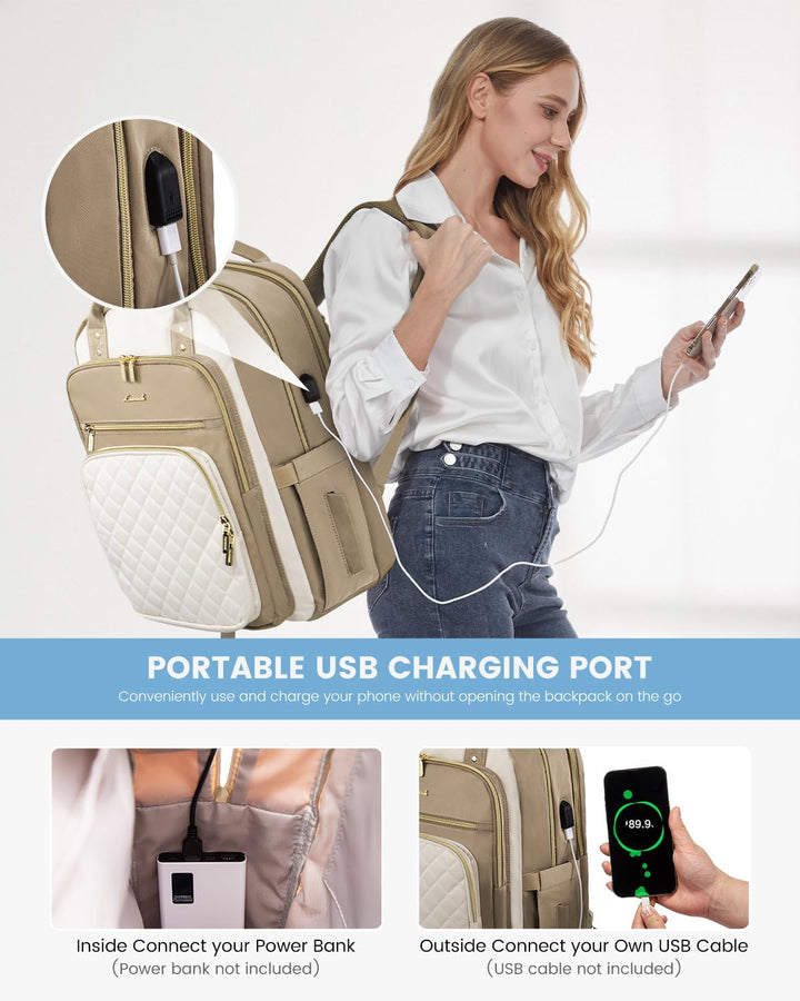 LOVEVOOK - Mochila de computadora portátil para mujer, bolsa de via...