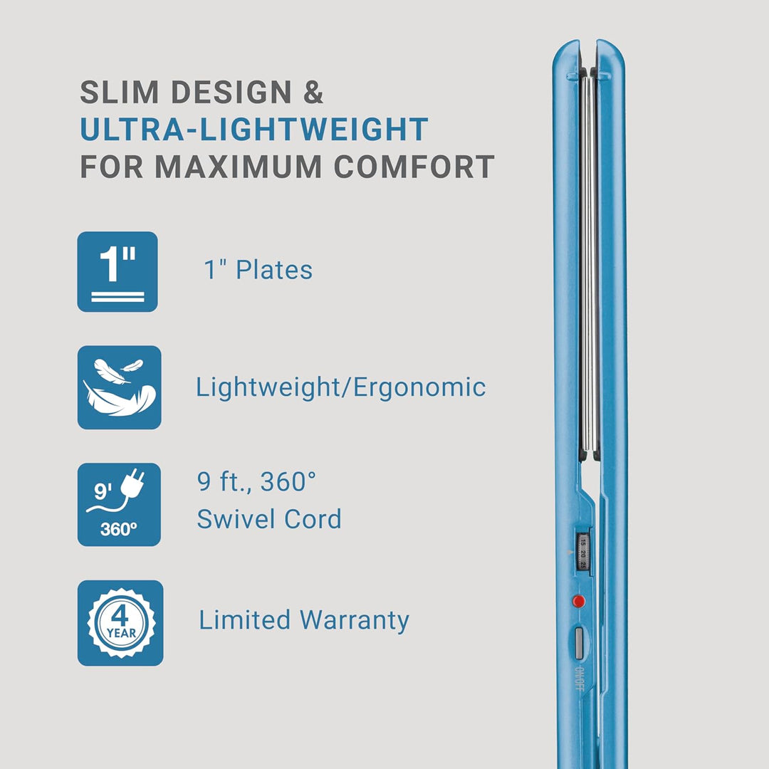 BabylissPRO Nano Titanium Ultra-Thin Hair Straightener, Professiona...