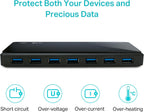 TP-Link, UH720, hub USB 3.0 de 7 puertos, alimentado, adaptador 5V/2.4A