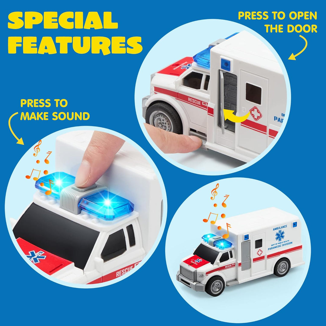 JOYIN 4 paquetes de juguetes de vehículos de emergencia