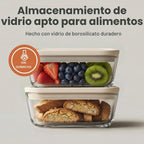 SMIRLY Recipientes de vidrio para almacenamiento de alimentos con tapas y