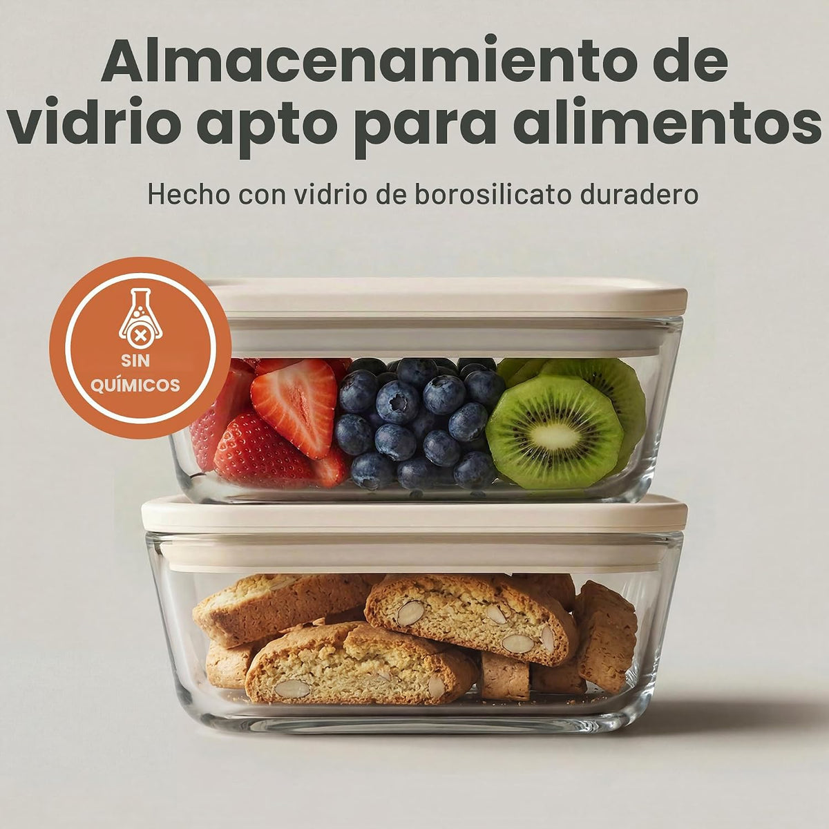 SMIRLY Recipientes de vidrio para almacenamiento de alimentos con tapas y