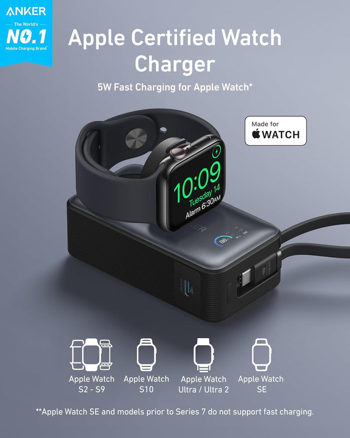 Anker MagGo Power Bank para Apple Watch, batería compacta de 10,000...