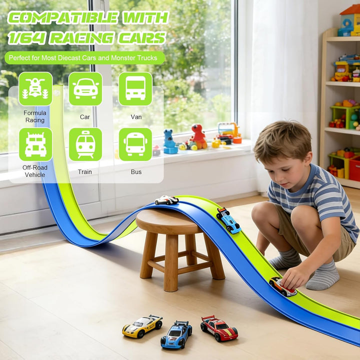 Juguetes flexibles de pista de carreras para niños, juego de inicia...