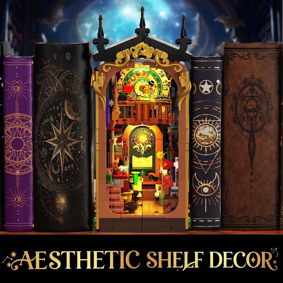 Juego de construcción de rincón de libro de astrología
