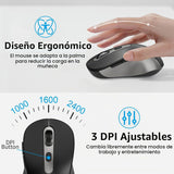 SHUNJINRUN Ratón inalámbrico silencioso compacto ultrafino ComboIro...