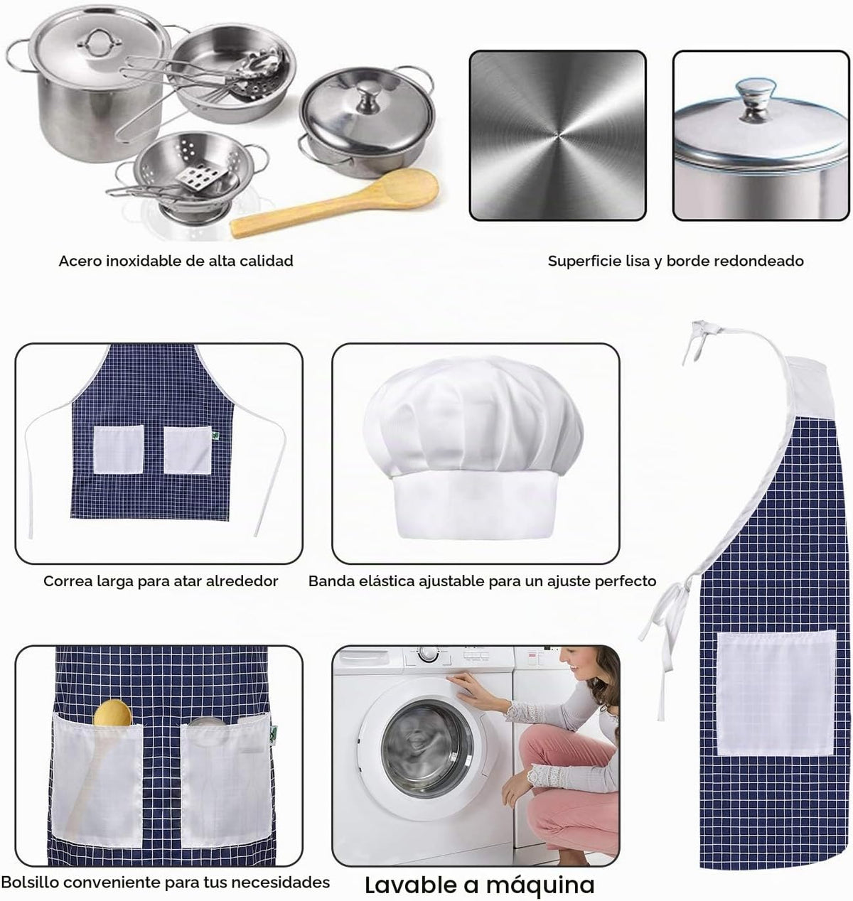 Accesorios de cocina, juguetes de cocina para niños pequeños