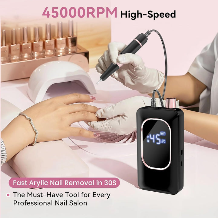 Taladro de uñas eléctrico profesional de 45000 RPM, lima de uñas po...