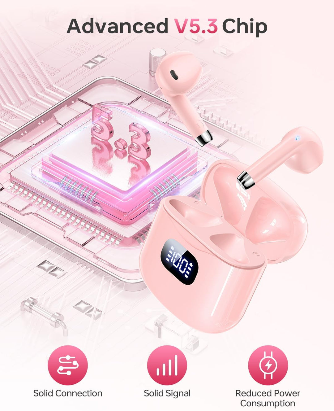 KTGEE Auriculares inalámbricos Bluetooth 5.3, reproducción de 40 ho...